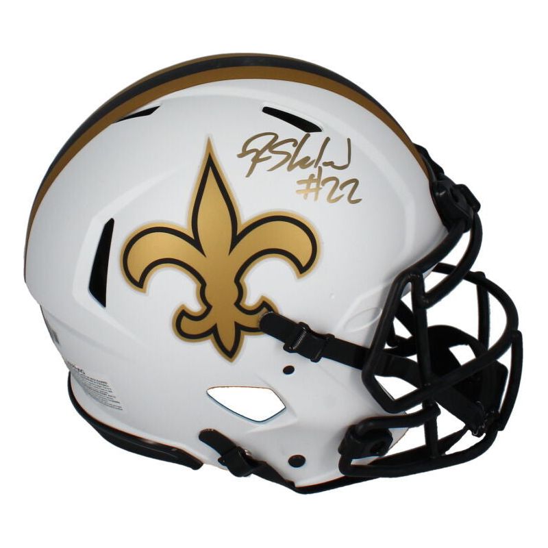 Rashid Shaheed Autographed (Gold) New Orleans Saints Lunar Eclipse Authentic Helmet Beckett