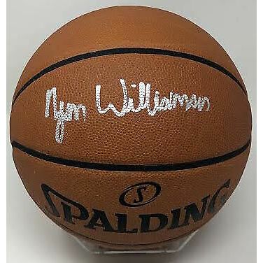 ZION WILLIAMSON Autographed New Orleans Pelicans Authentic Spalding Basketball FANATICS