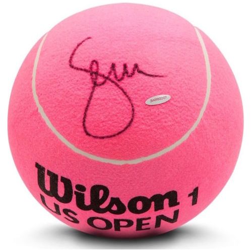 SERENA WILLIAMS Autographed Jumbo Pink Wilson Tennis Ball UDA