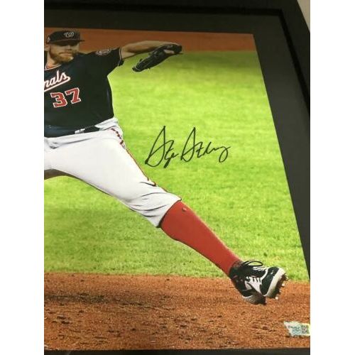STEPHEN STRASBURG Autographed Washington Nationals World Series 16" x 20" Framed Photograph FANATICS