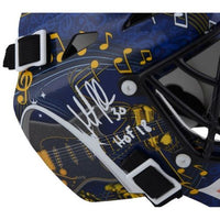MARTIN BRODEUR Autographed "HOF 18" St. Louis Blues Mini Goalie Mask FANATICS