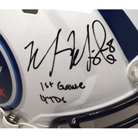 MARCUS MARIOTA Autographed Tennessee Titans  "1st Game 4 TDs" Titans Speed Helmet STEINER LE 8/8