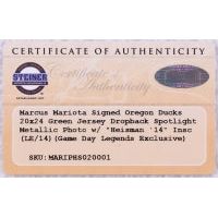 MARCUS MARIOTA Signed LE Oregon 20 x 24 Photo Inscribed "Heisman '14" STEINER COA LE 14 of 14