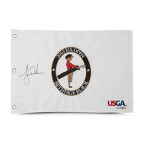 TIGER WOODS Autographed 2002 US Open Pin Flag UDA LE 500