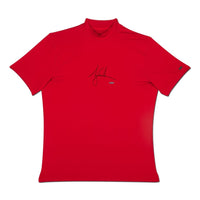 TIGER WOODS Autographed Nike Polo Red Vapor Dry Mock Turtleneck UDA