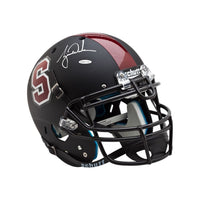 TIGER WOODS AUTOGRAPHED BLACK STANFORD AUTHENTIC HELMET UDA