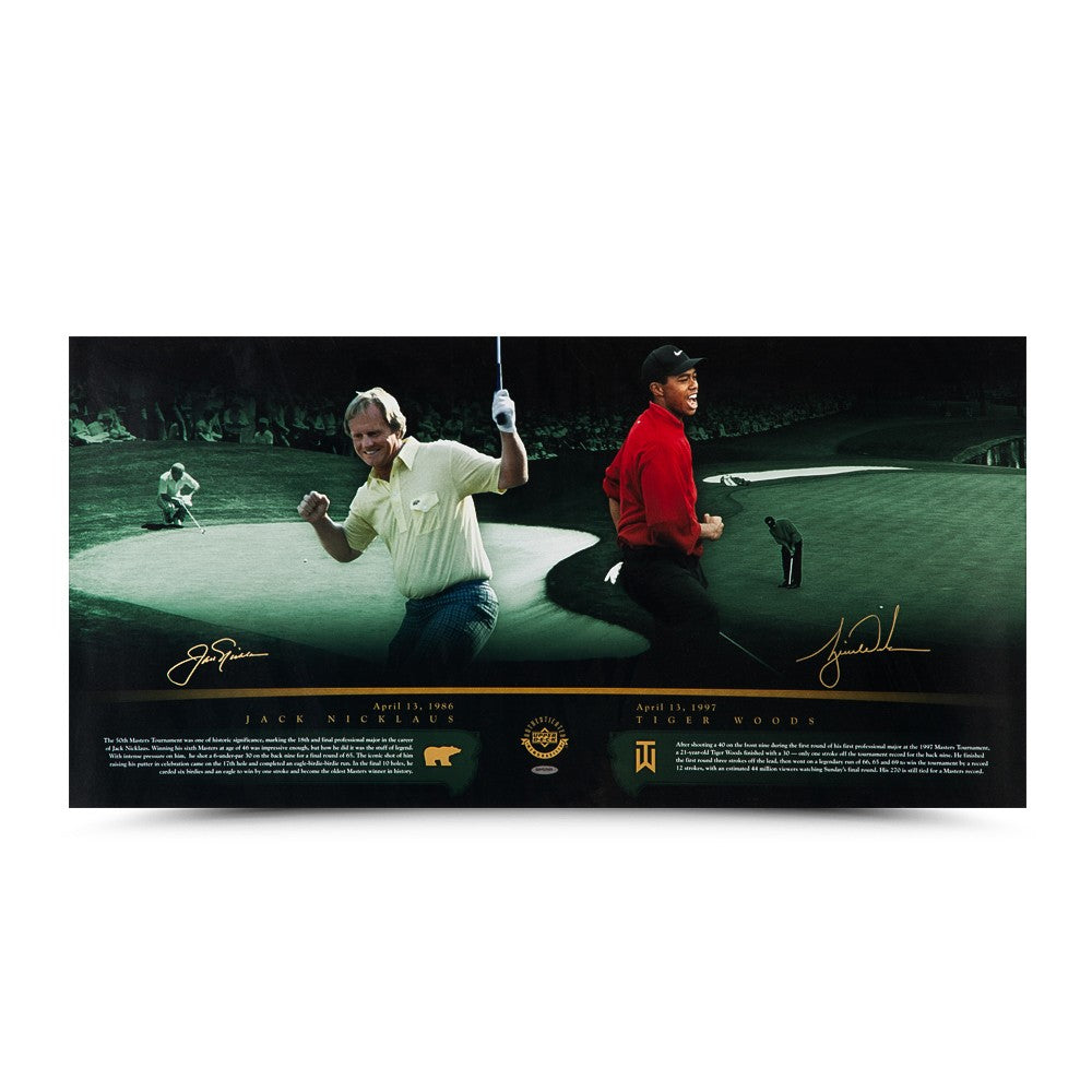 TIGER WOODS & JACK NICKLAUS “MASTERFUL” 36 X 18 UDA