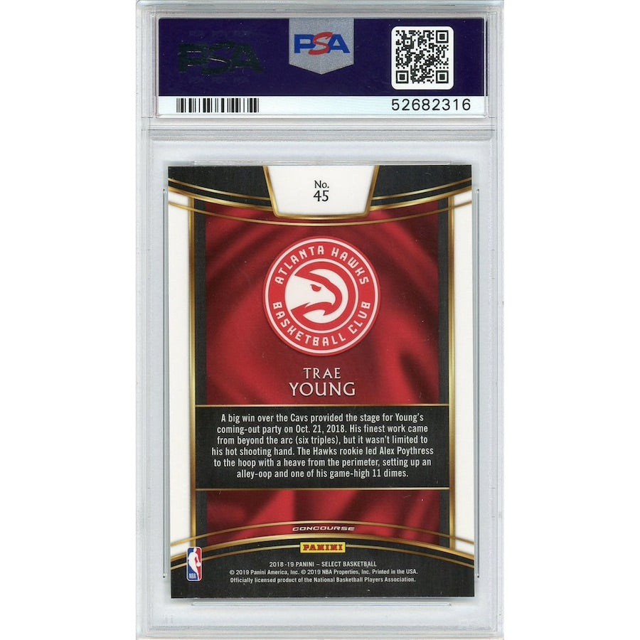 TRAE YOUNG Atlanta Hawks 2018 Panini Select RC #45 PSA Gem Mint 10