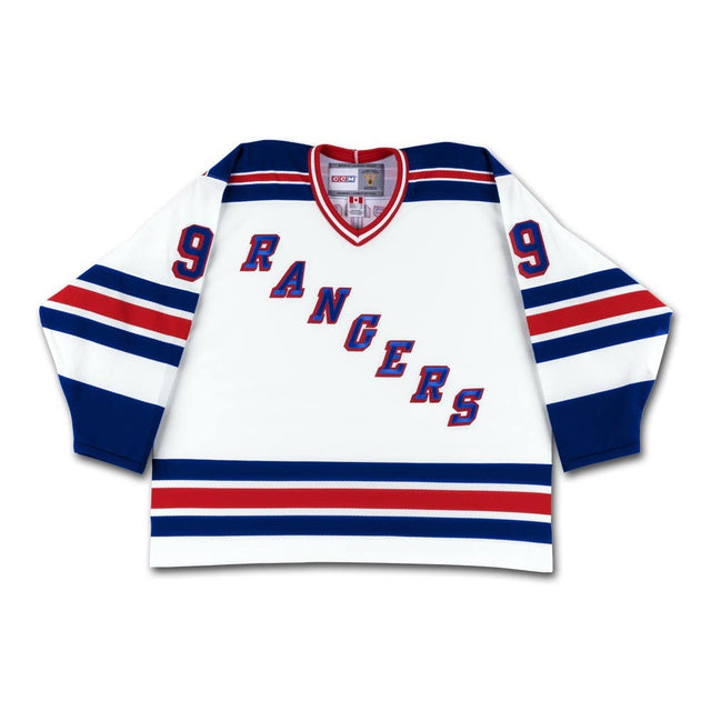WAYNE GRETZKY Autographed Vintage Throwback White CCM New York Rangers Jersey UDA