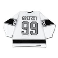 WAYNE GRETZKY Autographed Vintage Throwback White CCM Los Angeles Kings Jersey UDA